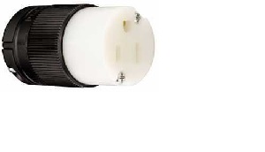 Legrand PS515CCLBCCV4 Connector, 15 A, 125 V Straight Blade, Nylon, Black/White