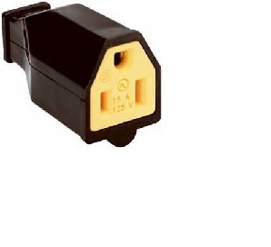 Pass & Seymour SA993BKCC10 Plug and Connector, 2-Pole, 15 A, 125 V, NEMA: NEMA 5-15R, Black