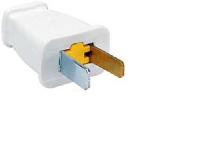 Pass & Seymour SA540WCC10 Electrical Plug, Polarized, Straight Blade, 2-Pole, 15 A, 125 V, White