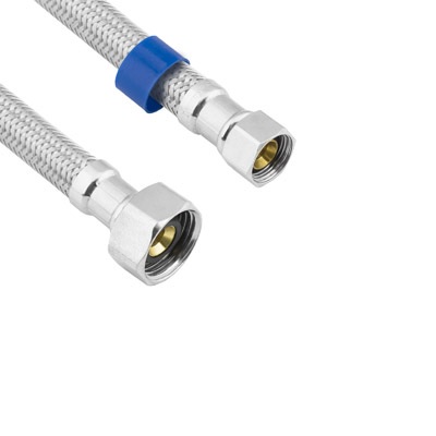 Faucet Connector, Hi Pressure Braided Stainless Steel Flex Line, 125 PSI Working Pressure, Max Worki