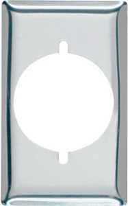 Legrand S384CCC10 Single Receptacle Wallplate, 7.8 in L, Standard, 1-Gang, Metal, Silver, Chrome, Wa