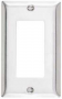 Legrand SS26CC25 Wallplate, Decorative, 4-1/2 in L, 2-3/4 in W, 1-Gang, Stainless Steel, Silver, Bru