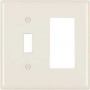 Legrand TP126LACC12 Combination Wallplate, Standard, 2 -Gang, Nylon, Light Almond, Wall Mounting