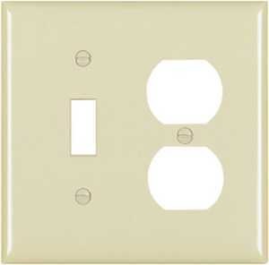 Legrand TradeMaster TP TP18-I Combination Wallplate, 4.7 in L, Standard, 2 -Gang, Nylon, Ivory