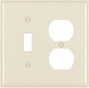Legrand TradeMaster TP TP18LACC12 Combination Wallplate, 4-3/4 in L, 4.69 in W, 2 -Gang, Nylon, Almo
