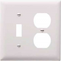 Legrand TradeMaster TP TP18-W Combination Wallplate, 4.7 in L, Standard, 2 -Gang, Nylon, White