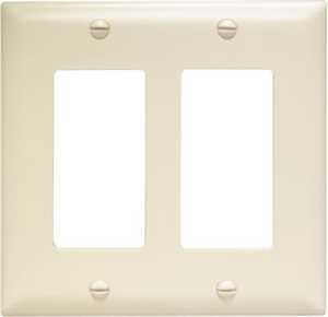 Legrand TradeMaster TP TP262LACC30 Wallplate, 4.6875 in L, 4-3/4 in W, 2 -Gang, Nylon, Light Almond
