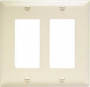 Legrand TradeMaster TP TP262LACC30 Wallplate, 4.6875 in L, 4-3/4 in W, 2 -Gang, Nylon, Light Almond