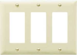 Legrand TradeMaster TP TP263ICC12 Wallplate, 4.7 in L, 3 -Gang, Nylon, Ivory