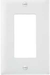 Legrand TradeMaster TP Series TP26WCP10 Wallplate, 4.6875 in L, 2.937 in W, 1-Gang, Nylon, White