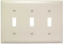 Legrand TradeMaster TP TP3LACC12 Wallplate, 4.6875 in L, 6.563 in W, 3 -Gang, Plastic, Light Almond