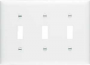 Legrand TP3WCC12 Switch Wallplate, 4.68 in L, 6-1/2 in W, 3 -Gang, Nylon, White