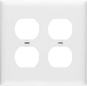 Legrand TradeMaster TP82WCC30 Wallplate, 4-11/16 in L, 4-3/4 in W, Standard, 2 -Gang, Nylon, White, 