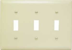 Legrand TradeMaster TP TP3-I Wallplate, 4-11/16 in L, 6.563 in W, 3 -Gang, Nylon, Ivory