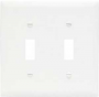 Legrand TPJ2WCC10 Wallplate, 4.93 in L, 4.87 in W, 2 -Gang, Nylon, White