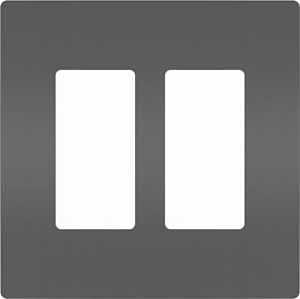 Legrand radiant RWP262BK Wallplate, 4.94 in L, 4.96 in W, 2 -Gang, Polycarbonate, Black