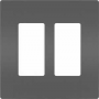Legrand radiant RWP262BK Wallplate, 4.94 in L, 4.96 in W, 2 -Gang, Polycarbonate, Black