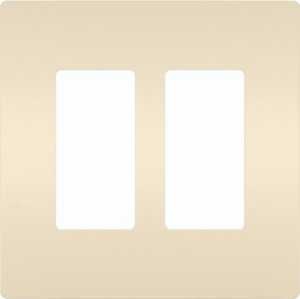 Legrand RWP262LACC6 Wallplate, 4.94 in L, 4.96 in W, 2 -Gang, Polycarbonate, Light Almond