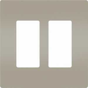 Legrand radiant RWP262NICC6 Wallplate, 4.94 in L, 4.96 in W, 2 -Gang, Polycarbonate, Silver, Nickel