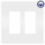 Legrand radiant Series RWP262WAMCC6 Screwless Wallplate, 4.94 in L, 4.96 in W, 2-Gang, Plastic, Whit