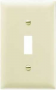 Pass & Seymour TP1ICC100 Switch Wallplate, 4.69 in L, 2.94 in W, 1-Gang, Nylon, Ivory