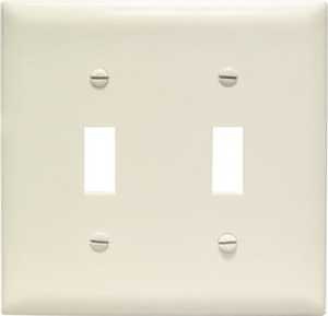 Legrand Wall Plate 2 Gang 2 Toggle Light Almond 