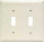 Legrand Wall Plate 2 Gang 2 Toggle Light Almond 