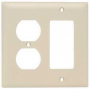 Legrand TradeMaster TP826ICC12 Combination Wallplate, 4.68 in L, 4-3/4 in W, 2 -Gang, Nylon, Ivory