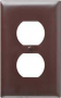 Legrand TradeMaster TP TP8CC25 Wallplate, 4.6875 in L, 2.937 in W, Standard, 1 -Gang, Nylon, Brown