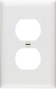 Legrand TP8WCP10 Wallplate, 4.68 in L, 2.93 in W, 1 -Gang, Nylon, White