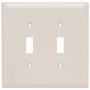 Legrand TradeMaster TPJ2LACC10 Wallplate, 4.87 in L, 4.93 in W, 2 -Gang, Nylon, Light Almond