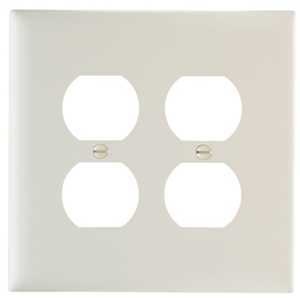 Legrand TradeMaster TPJ TPJ82LACC10 Receptacle Wallplate, 5-1/16 in L, 5-1/8 in W, Jumbo, 2 -Gang, N