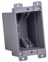 Gardner Bender BOX-RS14 Switch/Outlet Box, Standard Outlet, 1-Gang, 4-Knockout, PVC, Gray, In-Wall M