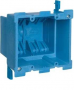 Carlon BH234R Outlet Box, 34 cu-in, 2-Gang, PVC, Blue, Clamp