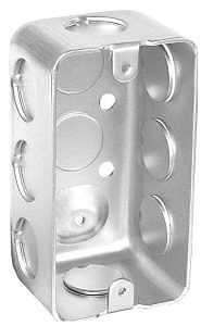 Southwire G19281-UPC Deep-Drawn Handy Box, 10-Knockout, 1/2 in Knockout, Steel, Silver, Galvanized