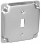 Southwire G1935-UPC Toggle Industrial Surface Cover, 1/2 in L, 4 in W, Square, 1-Gang, Steel, Silver
