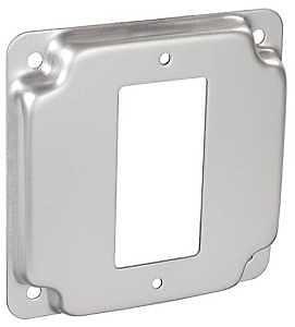 Southwire G1947-UPC Box Cover with GFCI Opening, 1/2 in L, 4 in W, Square, 1-Gang, Steel, Silver, Ga