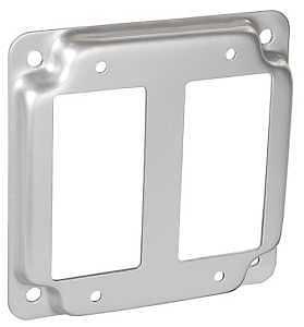 Southwire G1950-UPC Box Cover with GFCI Opening, 1/2 in L, 4 in W, Square, 1-Gang, Steel, Silver, Ga