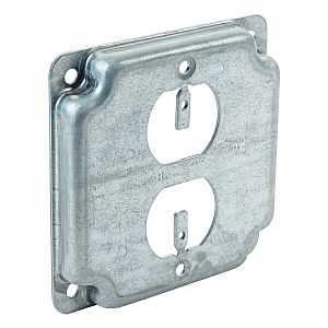 Southwire G1938-UPC Box Cover, 1/2 in L, 4 in W, Square, 2-Gang, Steel, Silver, Galvanized