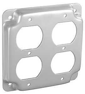 Southwire G1939-UPC Box Cover, 1/2 in L, 4 in W, Square, 4-Gang, Steel, Silver, Galvanized