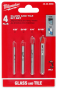 Glass and Tile Drill Bit 4pc Set