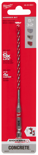 SHOCKWAVE Impact Duty Carbide Hammer Drill Bit w/POWER TIP 5/32"X 4"X 6"