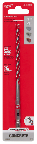 SHOCKWAVE Impact Duty Carbide Hammer Drill Bit w/POWER TIP 1/4"X 4"X 6"