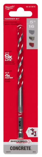 SHOCKWAVE Impact Duty Carbide Hammer Drill Bit w/POWER TIP 5/16"X 4"X 6"