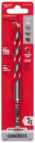 SHOCKWAVE Impact Duty Carbide Hammer Drill Bit w/POWER TIP 7/16"X 4"X 6"