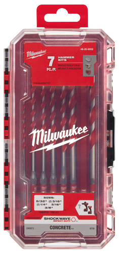 SHOCKWAVE Impact Duty Carbide Hammer Drill Bit w/POWER TIP 7pc Set