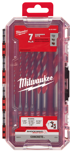 SHOCKWAVE Impact Duty Carbide Hammer Drill Bit w/POWER TIP 7pc Set