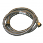 Faucet Connector, Hi Pressure Braided Stainless Steel Flex Line, 125 PSI Working Pressure, Max Worki