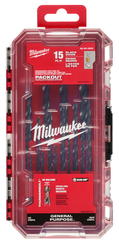 THUNDERBOLT Black Oxide Drill Bit Set 15pc