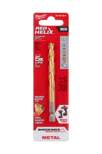 SHOCKWAVE RED HELIX Titanium 17/64" Drill Bit